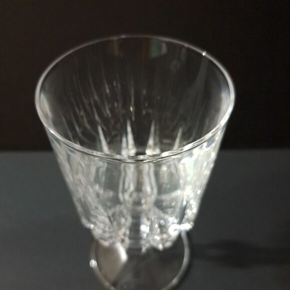 Vintage Clear Glass Water Goblet 6" Tall Paneled Bowl Faceted Stem 3" Wide - Picture 2 of 16